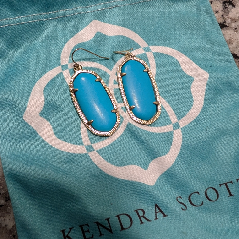 Kendra Scott Blue Oval Earrings